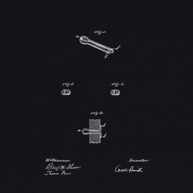 Spring Cotter Vintage Patent Hand Drawing by TheYoungDesigns